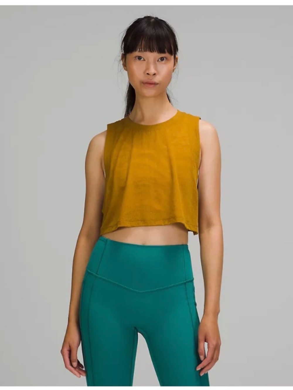 Lululemon All Yours Crop Tank Top in Gold Spice / Yellow - Size 0
